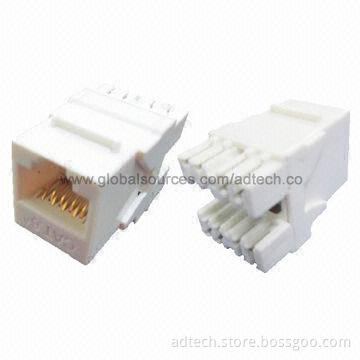 UL-approved Modular Jack with RJ45 Module, Cat6A Keystone Jack UTP